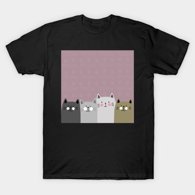 Cute Cats T-Shirt by valentinahramov